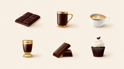 A collection of rich artisanal chocolate bars decadent espresso drinks and gourmet baked treats for the ultimate indulgent experience