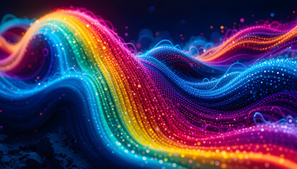 abstract colorful background with  rainbow waves