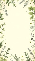 Obraz premium A seamless botanical background entirely filled with illustrated herbs like thyme, sage, and basil on a soft cream backdrop