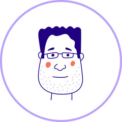Hand drawn doodle face. Simple avatar portrait of men, woman various ages for social media, apps, icons, website