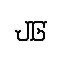 JG monogram logo design letter text name symbol monochrome logotype alphabet character simple logo
