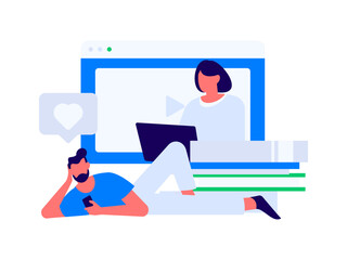 Character reading quietly vector concept operation hand drawn illustration
