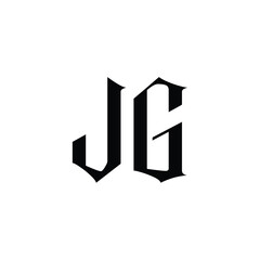 JG monogram logo design letter text name symbol monochrome logotype alphabet character simple logo