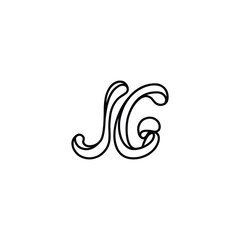 JG monogram logo design letter text name symbol monochrome logotype alphabet character simple logo