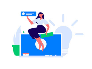 Character reading quietly vector concept operation hand drawn illustration
