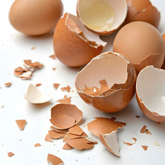 Cracked Eggshells: High-Resolution Images & Textures isolated background