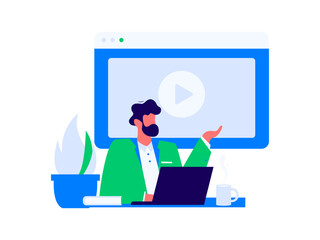 Character reading quietly vector concept operation hand drawn illustration
