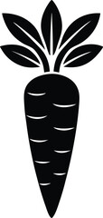 Carrot With Leaves Icon Vector Illustration