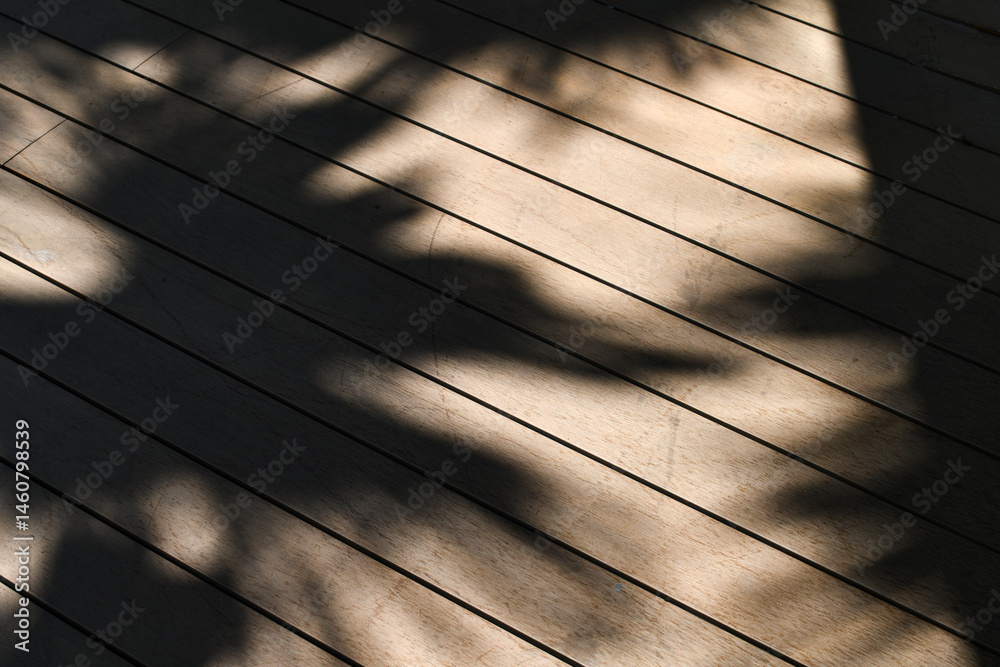 Poster shadow wood floor sunlight pattern abstract texture plank natural outdoor create calm mood with soft