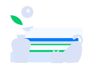 Character reading quietly vector concept operation hand drawn illustration
