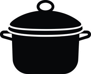 Cooking Pot With Lid Icon Vector Illustration