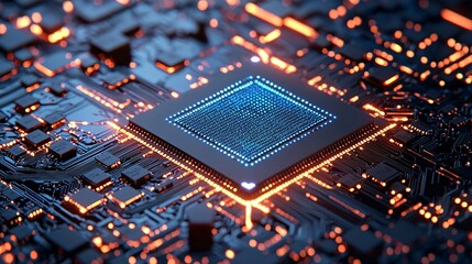 Obraz premium Chip circuit close-up