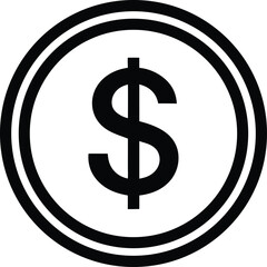 Dollar Sign Inside Circle Logo Icon Vector Illustration
