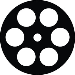 Film Reel Logo Silhouette Icon Vector Illustration