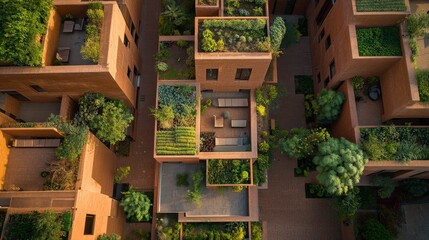 Modern Sustainable Architecture with Urban Rooftop Gardens Design