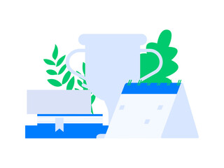 Character reading quietly vector concept operation hand drawn illustration
