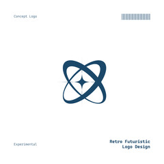 Modern Minimalist Logo Retro Futuristic Concept