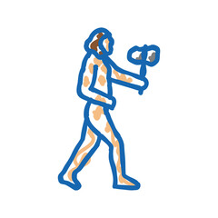 neanderthal human evolution icon doodle illustration