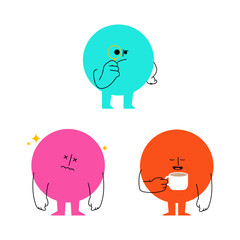 Doodle Shapes of Three Cirlcle Icon Pack 04