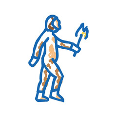 homo heidelbergensis human evolution icon doodle illustration