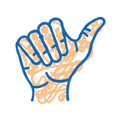 opposable thumb human evolution icon doodle illustration