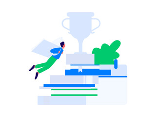 Character reading quietly vector concept operation hand drawn illustration
