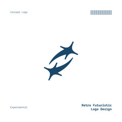 Modern Minimalist Logo Retro Futuristic Concept