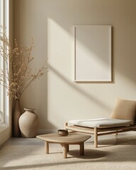 Cozy Minimalist Living Space with Natural Light and Simple Decor