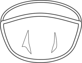 Black and white medical mask illustration.
