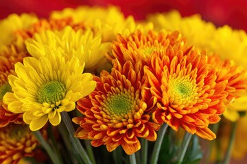 Vibrant fall flowers close-up