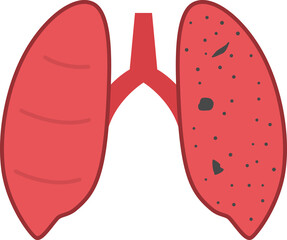 Lung disease with dust and pollution.
