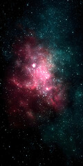 Majestic Spiral Galaxy Amidst Twinkling Stars and Colorful Nebulae