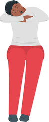 Woman sleeps illustration in a sitting position.