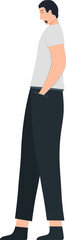 Man sleeps illustration in standing position.