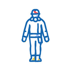 nuclear power plant worker energy icon doodle illustration