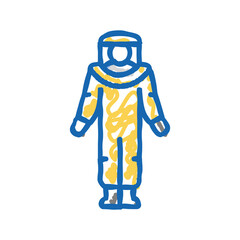 radiation suit nuclear energy icon doodle illustration