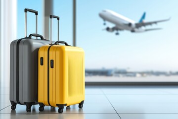 Airport luggage ready for flight