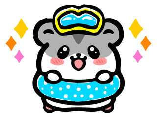 ゆるくてかわいいジャンガリアンハムスターのイラスト素材5