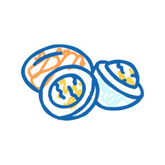 healthy egg chicken farm food icon doodle illustration