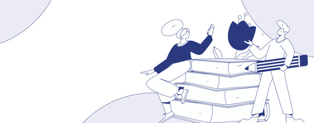 Character reading quietly vector concept operation hand drawn illustration
