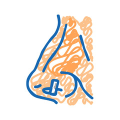 nose piercing fashion beauty icon doodle illustration