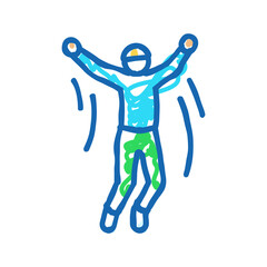 boy jumping icon doodle illustration