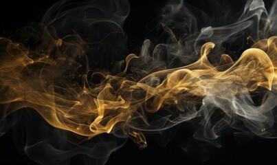 Obraz premium Elegant Flowing Layers of Smoke in Abstract Black Background