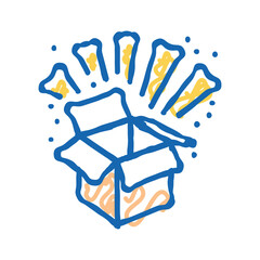 surprise gift wow icon doodle illustration