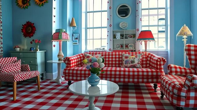 A modern twist on classic gingham designs, this contemporary interpretation features vibrant colors and geometric patterns for a trendy and stylish look.