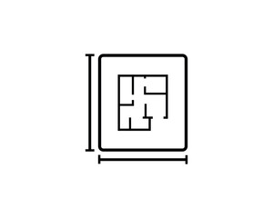 Residential Building Layout Icons – House Dimensions, Square Footage and Architectural Graphics