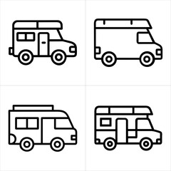 camping car icon set
