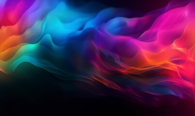 Obraz premium Colorful Abstract Waves of Light in a Dark Background Design