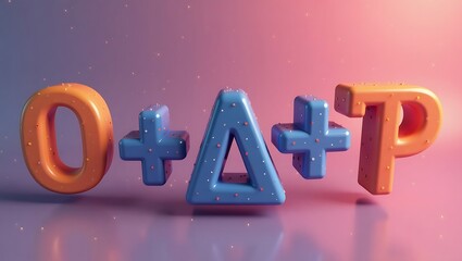 Math equation symbols (+,-,&times;,&divide;) floating, 3D design