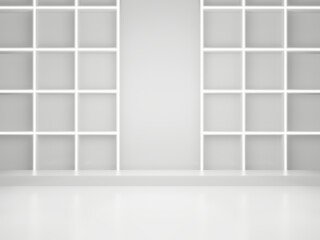 3D White background with white neon lights